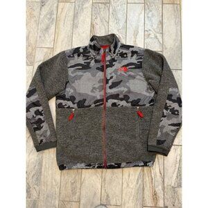 The North Face boys youth XL (18/20) gray/black Denali fleece jacket